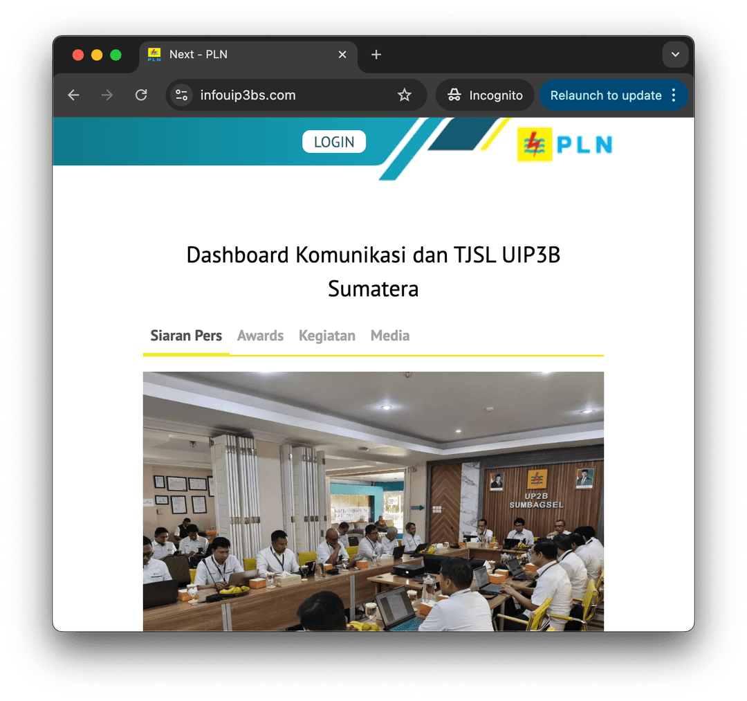 Web PLN UIP3B Sumatera
